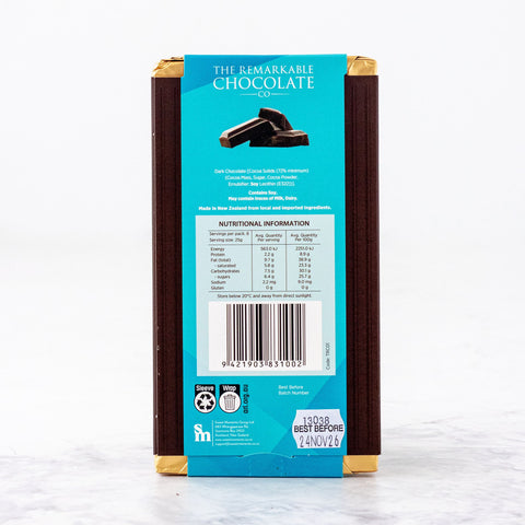 72% Cacao Fine Dark | Remarkable Chocolate | New Zealand Chocolate