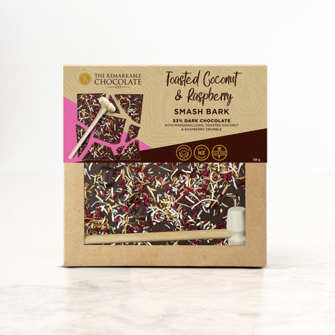 Marshmallow, Toasted Coconut & Raspberry Block | Smash Bark – The
